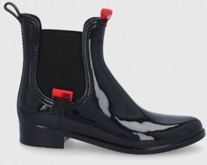 Gumáky Love Moschino dámske, čierna farba