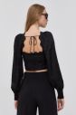 Blúzka For Love & Lemons dámska, čierna farba, kvetovaná galéria