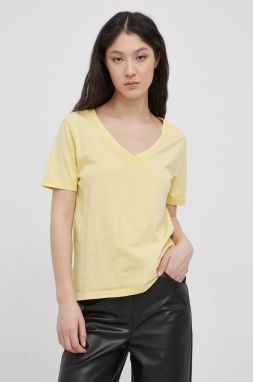 Bavlnené tričko JDY žltá farba