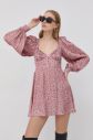 Šaty For Love & Lemons ružová farba, mini, áčkový strih galéria