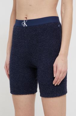 Pyžamové šortky Calvin Klein Underwear dámske, tmavomodrá farba galéria