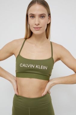 Podprsenka Calvin Klein Performance zelená farba, jednofarebná