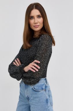 Vlnený sveter Victoria Beckham dámsky, čierna farba