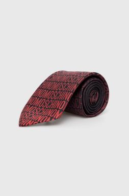 Hodvábna kravata Moschino ružová farba