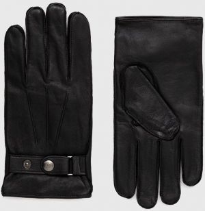 Kožené rukavice Armani Exchange pánske, čierna farba