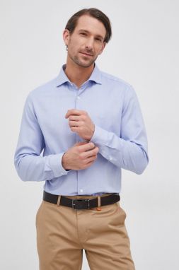 Bavlnená košeľa Emporio Armani pánska, regular, s talianskym golierom