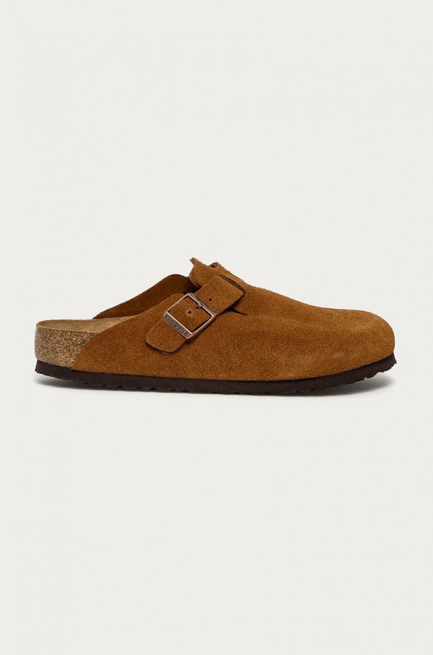 Kožené šľapky Birkenstock pánske, hnedá farba značky Birkenstock ...