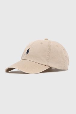 Čiapka Polo Ralph Lauren béžová farba, jednofarebná