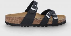 Semišové šľapky Birkenstock Franca dámske, čierna farba,