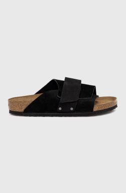 Semišové šľapky Birkenstock Kyoto pánske, čierna farba