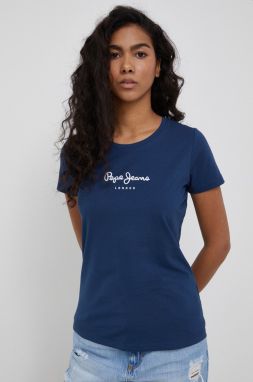 Tričko Pepe Jeans New Virginia Ss N dámske, tmavomodrá farba,