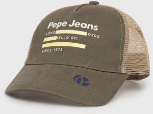 Čiapka Pepe Jeans Taylor zelená farba, s potlačou