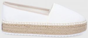 Espadrilky Tommy Jeans biela farba, na platforme