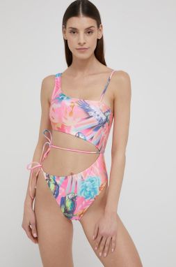 Plavky Moschino Underwear ružová farba, mäkký košík