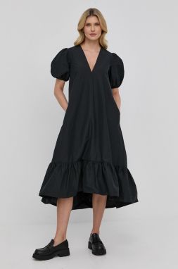 Šaty Red Valentino čierna farba, midi, áčkový strih