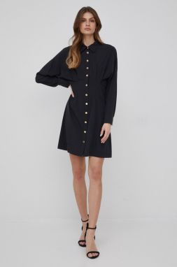 Šaty Sisley čierna farba, mini, áčkový strih