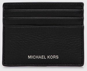 Kožené puzdro na karty Michael Kors pánsky, čierna farba