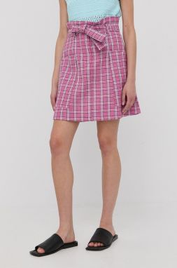 Ľanová sukňa MAX&Co. fialová farba, mini, áčkový strih galéria