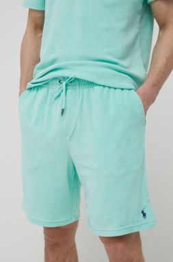 Pyžamové šortky Polo Ralph Lauren pánske, zelená farba, jednofarebná
