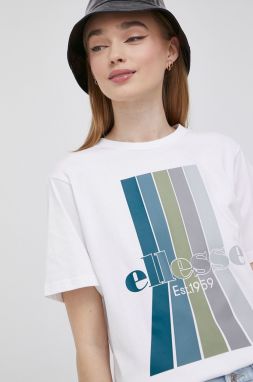 Bavlnené tričko Ellesse biela farba,