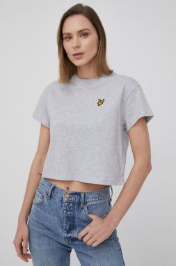 Bavlnené tričko Lyle & Scott šedá farba,