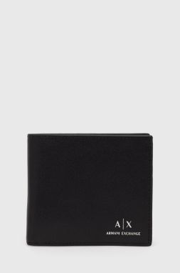 Kožená peňaženka Armani Exchange pánsky, čierna farba