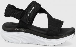 Sandále Skechers dámske, čierna farba, na platforme