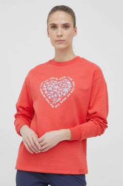 Mikina Jack Wolfskin dámska, ružová farba, s potlačou