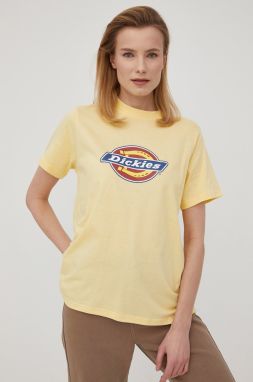 Bavlnené tričko Dickies žltá farba,