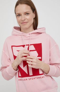 Bavlnená mikina Gant dámska, ružová farba, s potlačou