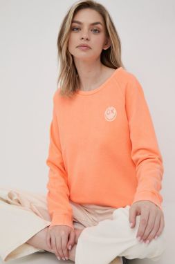 Mikina Frieda & Freddies dámska, oranžová farba, s potlačou