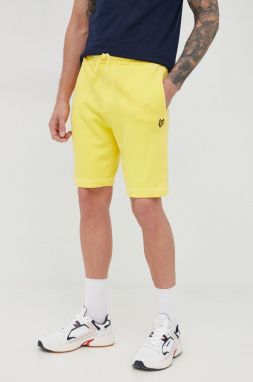 Bavlnené šortky Lyle & Scott pánske, žltá farba, galéria