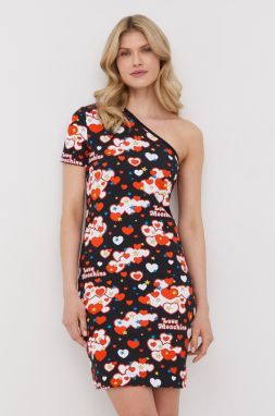 Šaty Love Moschino čierna farba, mini, rovný strih