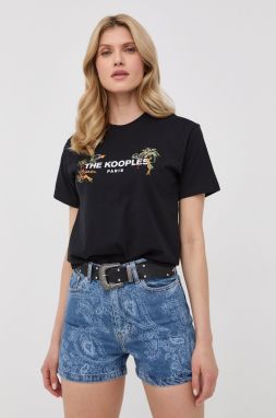 Bavlnené tričko The Kooples čierna farba,