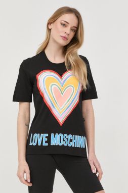 Bavlnené tričko Love Moschino čierna farba