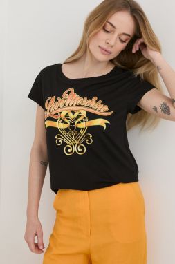Bavlnené tričko Love Moschino čierna farba