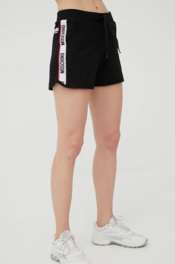 Pyžamové šortky Moschino Underwear dámske, čierna farba,