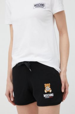 Pyžamové šortky Moschino Underwear dámske, čierna farba,
