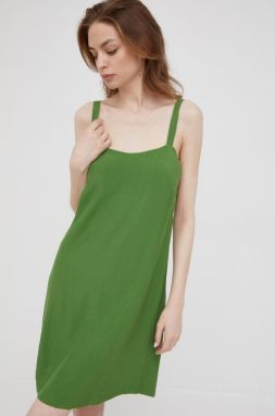 Šaty Sisley zelená farba, mini, rovný strih