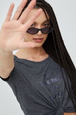 Tričko Roxy dámsky, šedá farba,