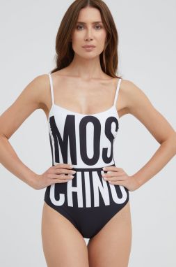 Jednodielne plavky Moschino Underwear čierna farba, mäkké košíky