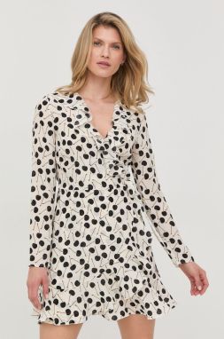 Hodvábne šaty Red Valentino béžová farba, mini, áčkový strih