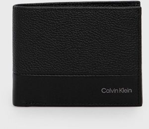 Kožená peňaženka Calvin Klein pánsky, čierna farba