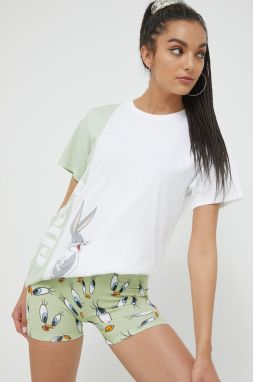 Bavlnené tričko Ellesse X Looney Tunes biela farba,