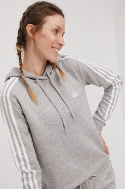 Mikina adidas GM5592 dámska, šedá farba, jednofarebná