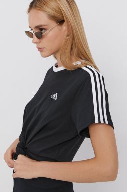 Bavlnené tričko adidas GS1379 čierna farba