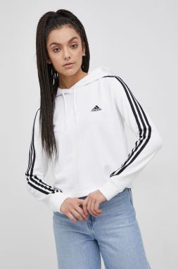 Mikina adidas GM5574 dámska, biela farba, jednofarebná