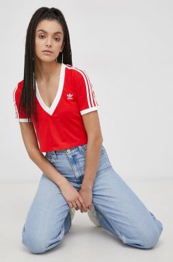 Tričko adidas Originals HC2038 červená farba