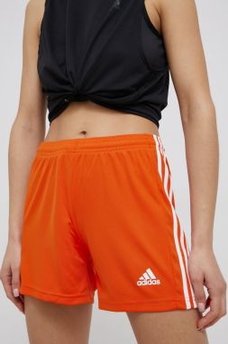Tréningové šortky adidas Performance GN8086 dámske, oranžová farba, jednofarebné, stredne vysoký pás