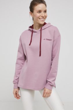 Mikina adidas TERREX H50946 dámska, ružová farba, jednofarebná